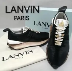 最終価格♂新品・スニーカー【LANVIN】異素材　ビンテージ加工　黒　41のサムネイル