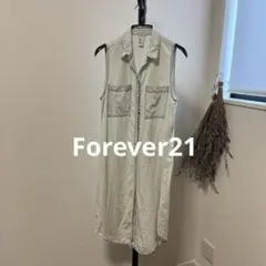 FOREVER 21 ノースリーブシャツワンピース グレー