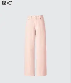 UNIQLO ピンクワイドストレートジーンズ 24 (61cm)