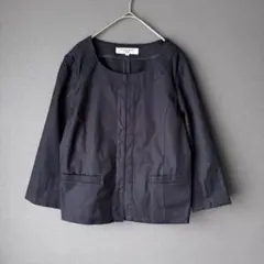 NATURAL BEAUTY BASIC ノーカラージャケット M 通勤服 春夏