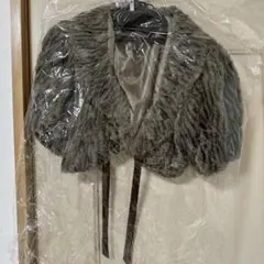ボレロ　羽織　フェイクファー　ブラウン　結婚式　パーティー　ドレス