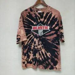 GU×BEASTIE BOYS タイダイ染め風Tシャツ L ネイビー×Lブラウン