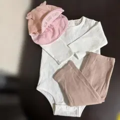 帽子&ロンパース&レギンス3点セット