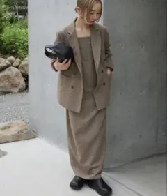 select MOCA by son ツイードロングジャンパ―スカート