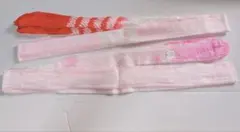 着物　新品未使用　腰紐2本セット♡ 腰ひも 正絹 ピンクと赤の絞りしぼりシボリ