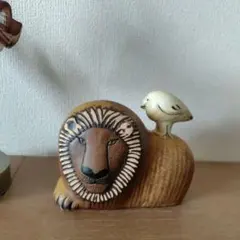 リサラーソン ライオンと鳥 グスタフスベリ 置物 陶器 石田ゆり子