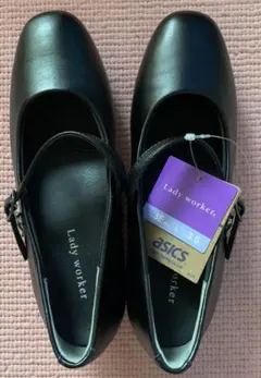 アシックス LO-18590 ストラップ付きパンプス 22.5cm 3E 就活