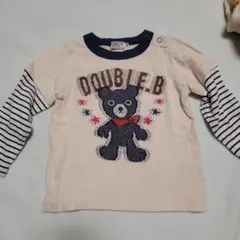 DOUBLE.B クマ刺繍 Tシャツ