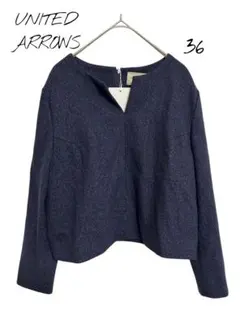 UNITED ARROWS 【未使用】ブラウス　Vネック トップス ネイビー36