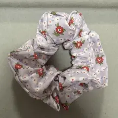 花柄紫Aシュシュ(カントリー生地使用)