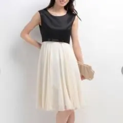 24200円 新品 ストロベリーフィールズgrace 切替リボン ワンピース白黒