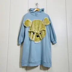Né-netくまさんワンピ クマ顔フード付きワンピース水色　嵐　二ノ宮 サイズ2 Né-netくまさんワンピ クマ顔フード付きワンピース水色 嵐 二ノ宮