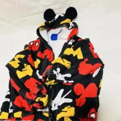 【Disney】子供100ミッキーマウス　耳付き　パーカー　ブラック　キッズ