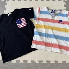 Champion チャンピオン　ロゴ　半袖　Tシャツ 2枚セット 110 黒のサムネイル