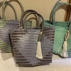 新品 メキシコ製メルカドバッグ DIAMOND（S）EMERALD×WHITE - メルカリ