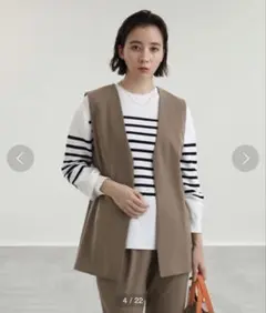 INDIVI ノーカラーストレートジレのサムネイル