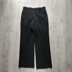 モード ワイドスラックス センタープレス ブラックパンツ
