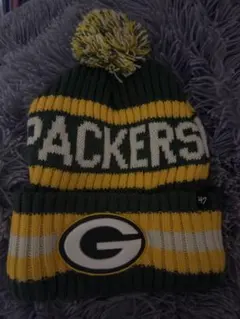 グリーンベイパッカーズ ニット帽 ポンポン付き　PACKERS knitcap