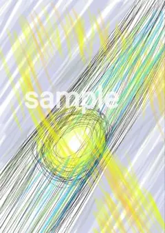 時間とエネルギーの上昇気流の抽象画 デジタルアート A4サイズ