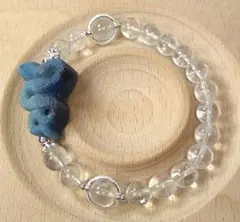 〖D625〗トロレアイト ヘビ パーツ グリーン水晶 ブレスレット