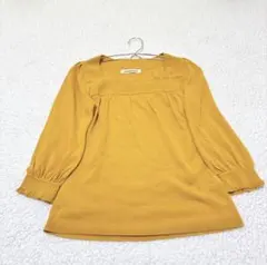 美品☆【STRAWBERRY-FIELDS】七分袖ニット(S) マスタード日本製