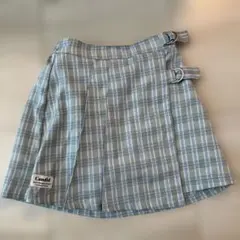 Pink latte チェック柄キュロットプリーツスカート 140