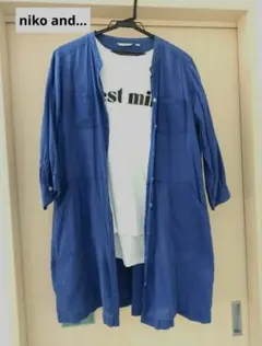 値下げ　niko and…　ニコアンド　7分袖シャツワンピ　サイズ4