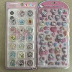 【正規品】ほっぺちゃんおはじきシール、キティちゃんコットンパフィーシール