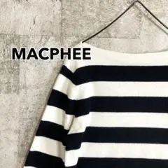 マカフィー　訳ありボーダーニット　七分袖プルオーバー 柔らかニットソー生地