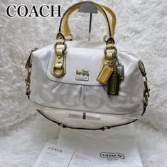 極美品 コーチ ハンドバッグ オプアート キャンバス 12947
