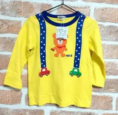 MIKI HOUSE　ホットビスケット　黄色　騙し絵　サロペット風　90