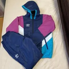 アンブロ　フード付き中綿インシュレーションウインドブレーカー上下