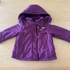 bebe パープルフード付き中綿コート90