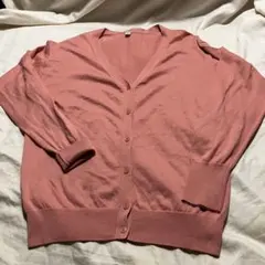 UNIQLO ユニクロ 長袖 カーディガン ピンク オレンジMサイズ綿送料込み