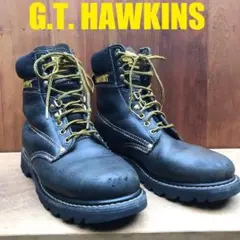 ビンテージ　G.T. HAWKINS ワークブーツ 黒　US9 本革　程よい感じ