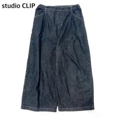 【2000円均一】美品　スタディオクリップ　デニムワイドパンツ　ブラックデニムのサムネイル