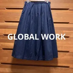 GLOBALWORK 紺ロングスカート シュカ ジーナシス グローバルワーク
