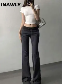 INAWLY シンプルテーパードスウェットパンツ JP-3XL(XL)