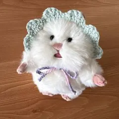 はむにぎり用　耳穴付きフリルバブーシュカ 　No.7 ポップカラー　ハンドメイド