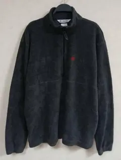 Columbia ハーフジップ フリースプルオーバー 刺繍ロゴ グレー Lサイズ