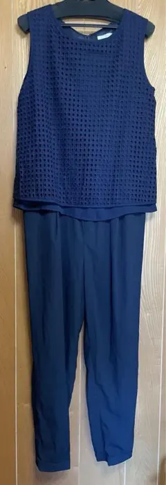 【新品未使用】ヤマダヤスコットクラブ系列ecruefilネイビーオールインワン