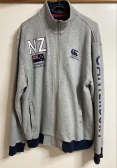 CANTERBURY NZロゴ フルジップスウェット グレー　メンズ3Lサイズ