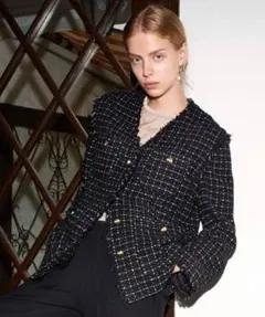 FRAY I.D 2wayツイードジャケット　ジレ　ベスト　黒