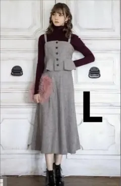 GRL グレンチェックビスチェ×スカートセットアップ nr309