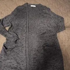 ZARA KNIT☆薄手グレーメランジロングカーディガン