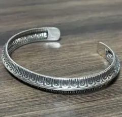 バングル　ブレスレット　シルバー メンズアクセサリー　葉模様