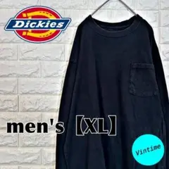 V912【Dickies】刺繍ロゴロングスリーブ【メンズXL】ネイビーのサムネイル