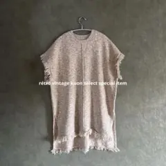 antiqua アンティカ　ハーフスリーブニットベスト　カジュアルコーデ　重ね着