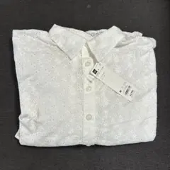 GU rokh ペプラムシャツ オフホワイト コットンレース