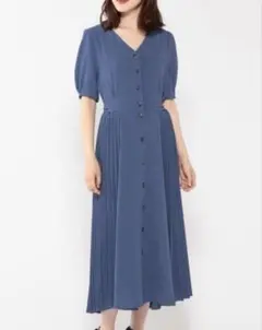 MISCH MASCH ボタン付きブルーワンピース